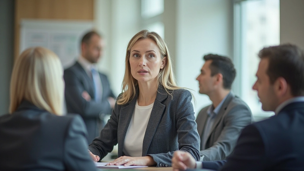 Руководитель проводящий встречу с командой по развитию карьеры